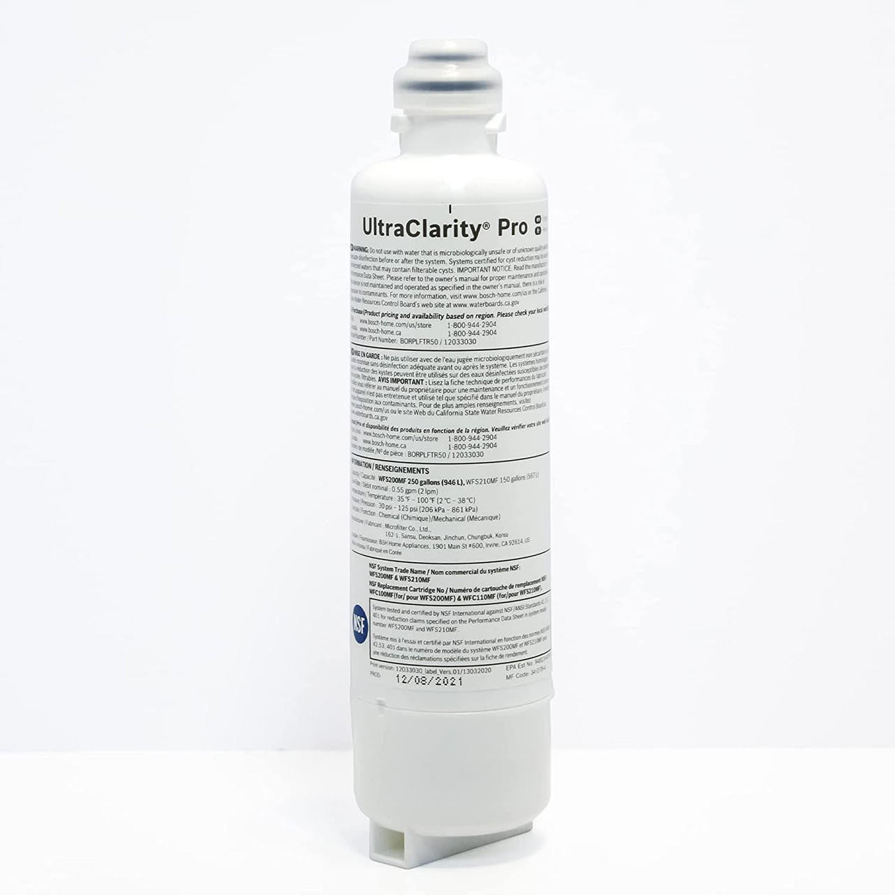 Bosch UltraClarity Pro Filter 11032531, BORPLFTR50, BORPLFTR55, REPLFLTR55, RA450022 - Fine Filters