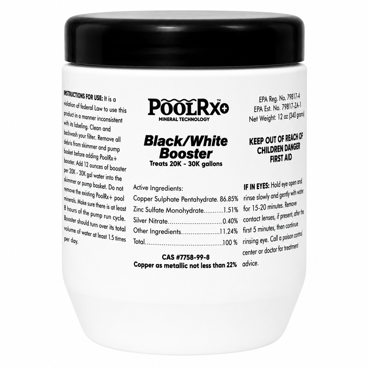 Pool RX 332066 Booster Black Swimming Pool Algaecide