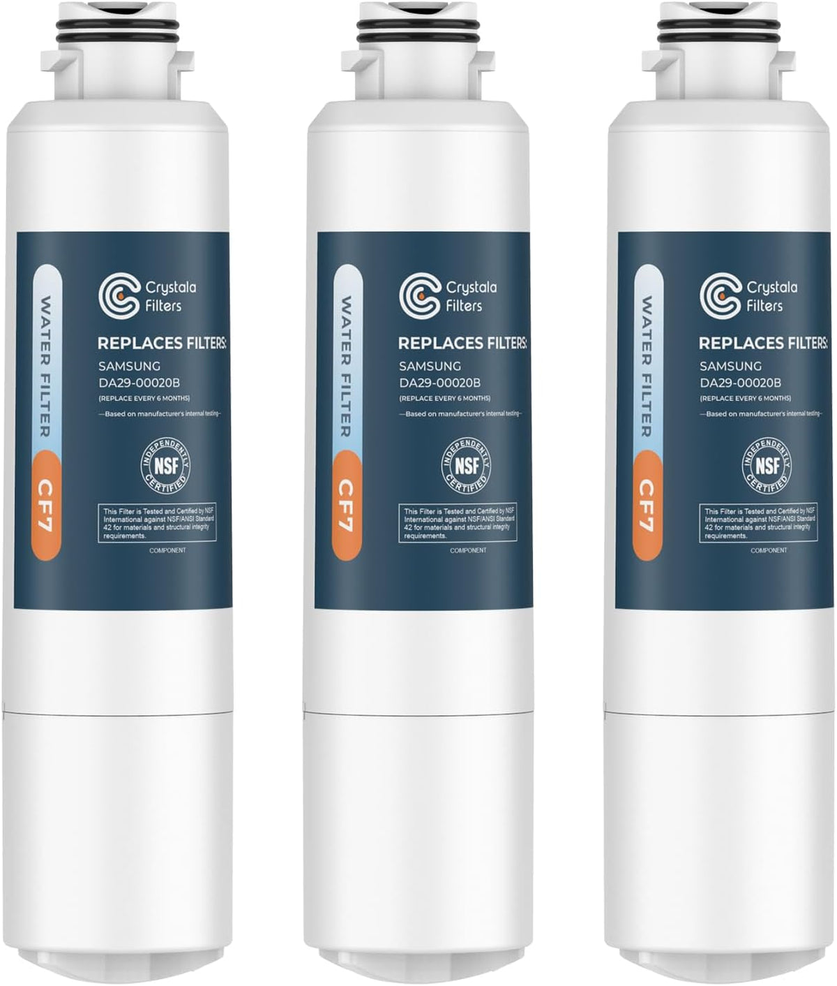 Crystala Filters Compatible with Samsung Water Filter DA29-00020B 3 Pack
