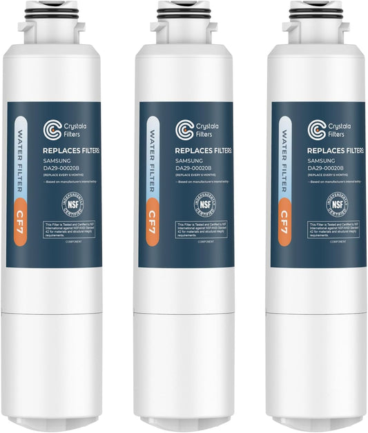Crystala Filters Compatible with Samsung Water Filter DA29-00020B 3 Pack