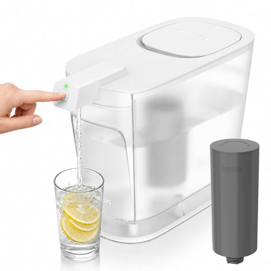 PHILIPS 20-Cup Electric Water Filter Pitcher & Rechargeable Water Dispenser with Pro Filter