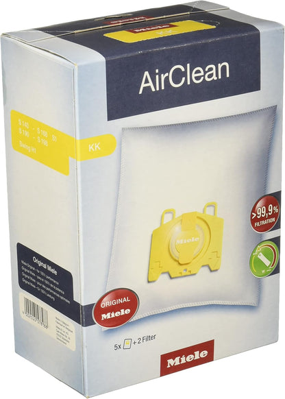 Miele AirClean 3D Efficiency KK Vacuum Cleaner FilterBags 5 Bags with Pre-Motor & Exhaust Filters
