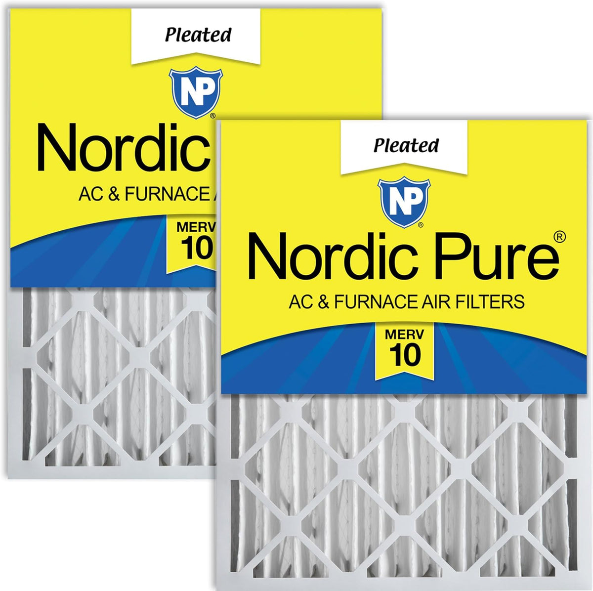 Nordic Pure 20x25x4 Pleated Furnace Air Filters, MERV 10, 2 Pack