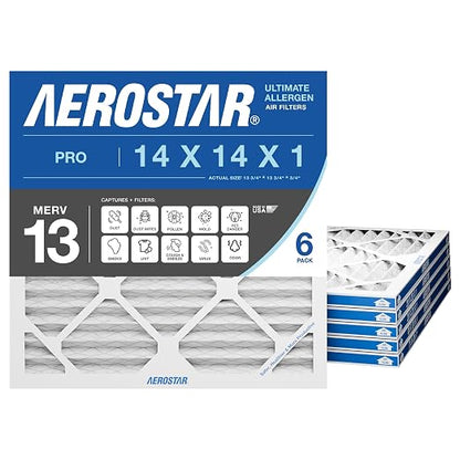 Aerostar Air Filter 14x14x1 MERV 13 AC Filter, HVAC, Furnace Filter