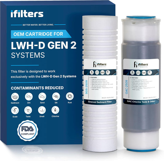 iFilters SG-GAC-SET 2-Stage Sediment Carbon Filter Set, LWH-D Gen 2
