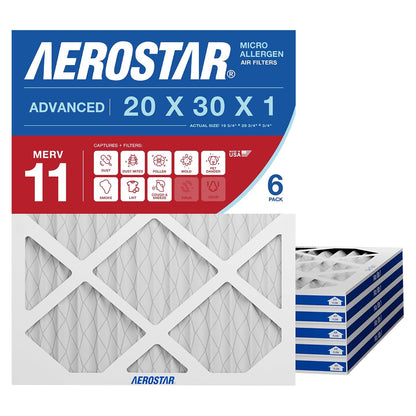 Aerostar Air Filter 20x30x1 MERV 11 AC Filter, HVAC, Furnace Filter