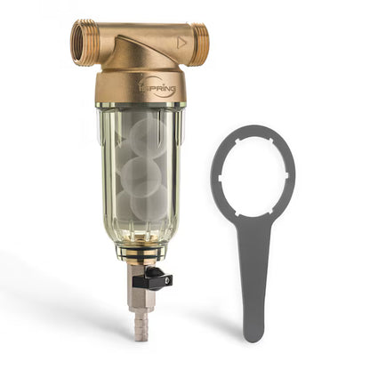 iSpring WSP-50 Spin-Down Sediment Water Filter, Reusable Whole-House Prefilter, 50 Micron