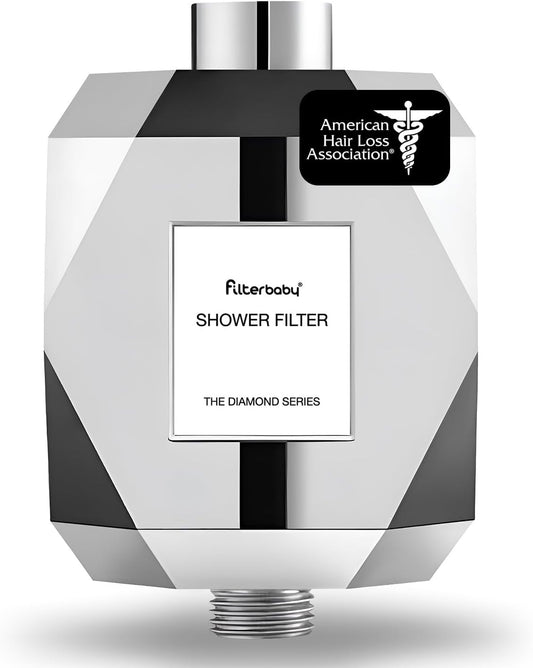Filterbaby Diamond Shower Filter for Skin & Hair – Chrome Finish