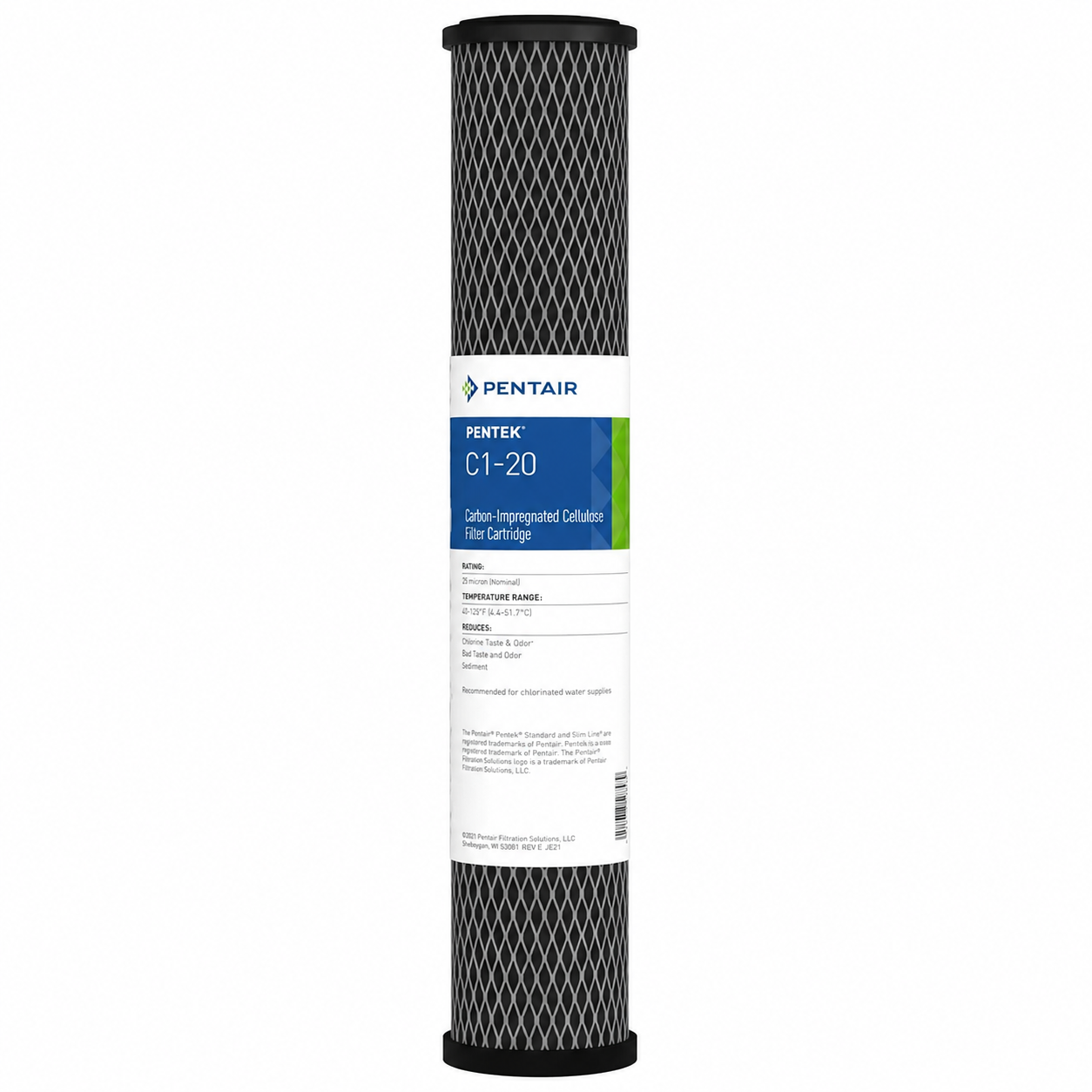 Pentair Pentek C1-20 20" Carbon Impregnated Cellulose Water Filter, 5 Micron
