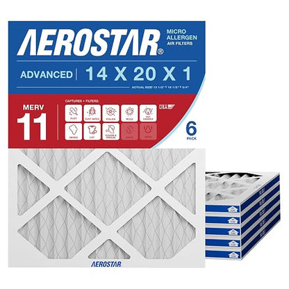 Aerostar Air Filter 14x20x1 MERV 11 AC Filter, HVAC, Furnace Filter