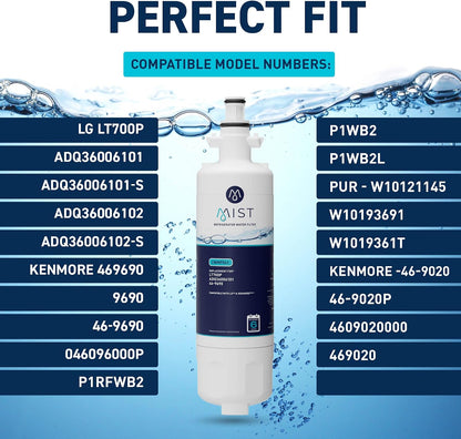 Mist LT700P Refrigerator Water Filter, NSF Certified, 1 Pack