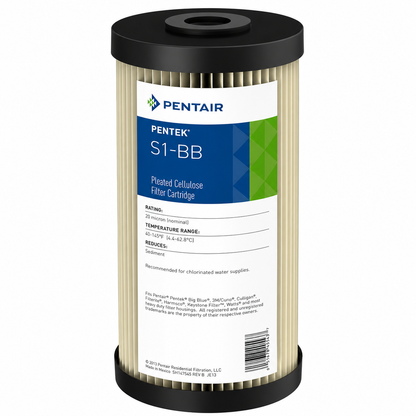 Pentair Pentek S1-BB 10" x 4.5" Big Blue Sediment Water Filter, 20 Micron