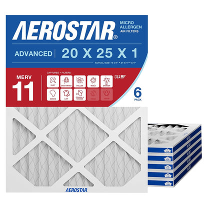 Aerostar Air Filter 20x25x1 MERV 11 AC Filter, HVAC, Furnace Filter