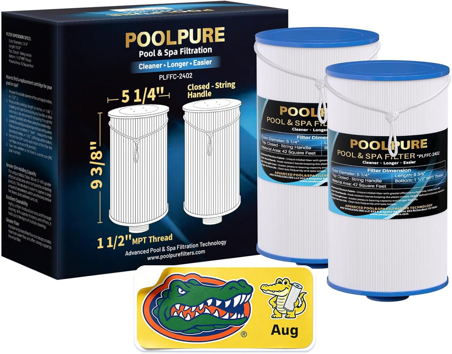 POOLPURE 303279 Pool and Spa Filter 2-Pack  PLFFC-2402