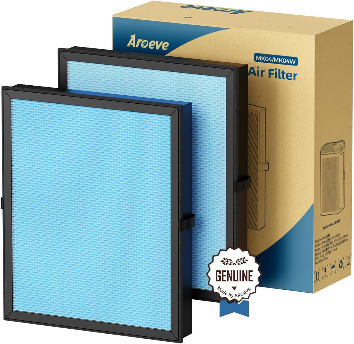 AROEVE MK04 & AP04 Air Filter Replacement – Standard Version, 2-Pack
