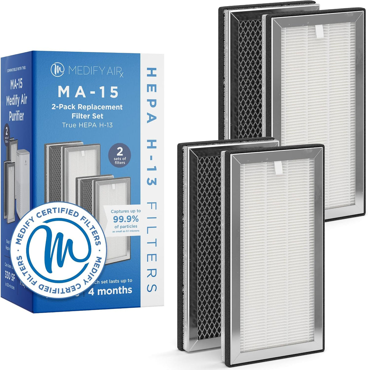 Medify Air MA-15 Genuine Replacement Air Purifier Filters, 2-Pack