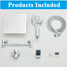 Chrome 8 Inch Rain Shower Head with Handheld Spray Combo. High Pressure. Adjustable Arm. - Fine Filters