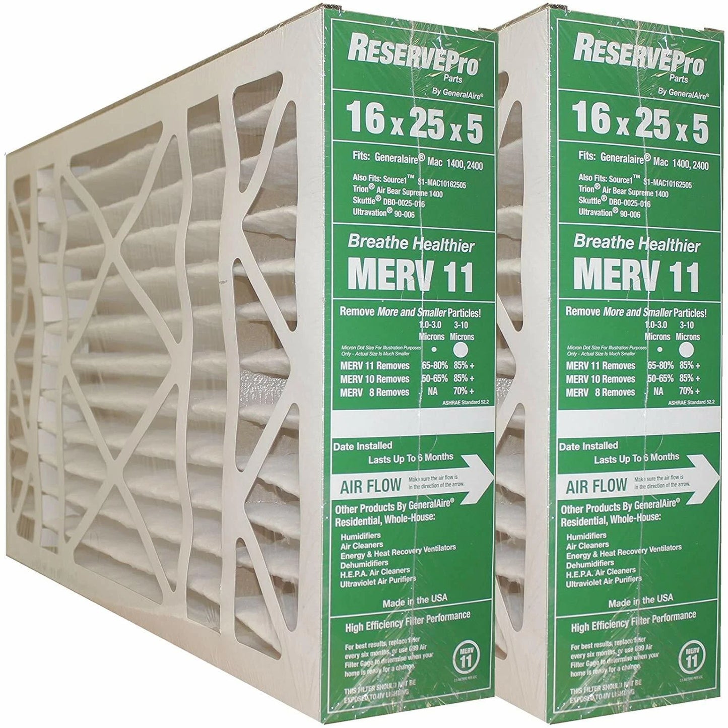 GeneralAire 6FM1625 (2-Pack) - 16" x 25" x 5 " Filter Media for MAC 1400 and 240 - Fine Filters