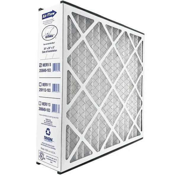 Trion Air Bear 255649-103 - Pleated Furnace Air Filter 20"x20"X5" MERV 8 - Fine Filters