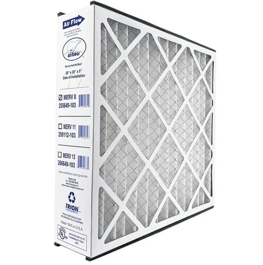Trion Air Bear 255649-103 - Pleated Furnace Air Filter 20"x20"X5" MERV 8 - Fine Filters