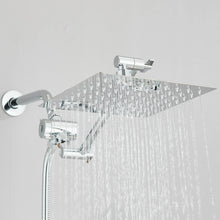 Chrome 8 Inch Rain Shower Head with Handheld Spray Combo. High Pressure. Adjustable Arm. - Fine Filters