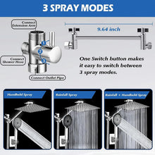 Chrome 8 Inch Rain Shower Head with Handheld Spray Combo. High Pressure. Adjustable Arm. - Fine Filters