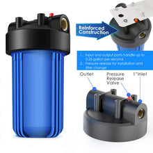 10" x4.5" Big Blue Whole House Water Filter Housing System w/ Sediment Filter - Fine Filters