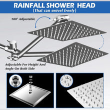 Chrome 8 Inch Rain Shower Head with Handheld Spray Combo. High Pressure. Adjustable Arm. - Fine Filters