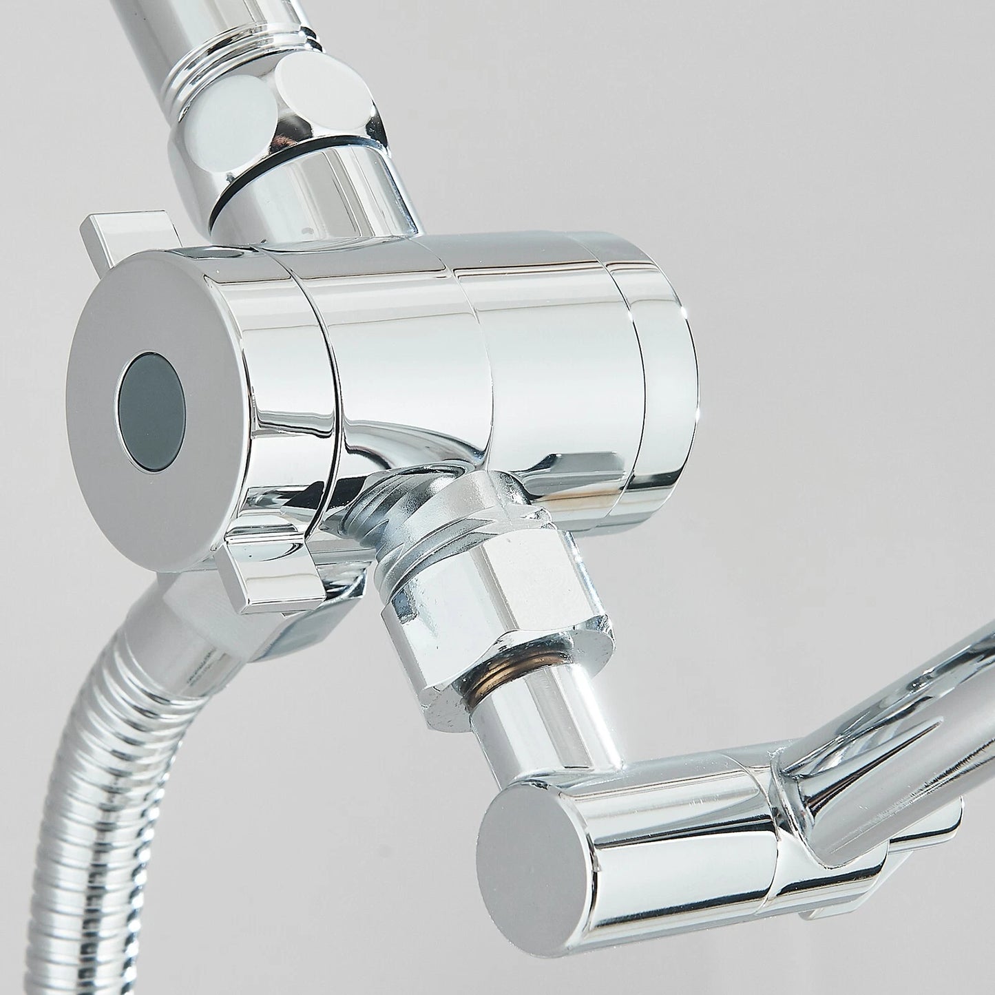 Chrome 8 Inch Rain Shower Head with Handheld Spray Combo. High Pressure. Adjustable Arm. - Fine Filters