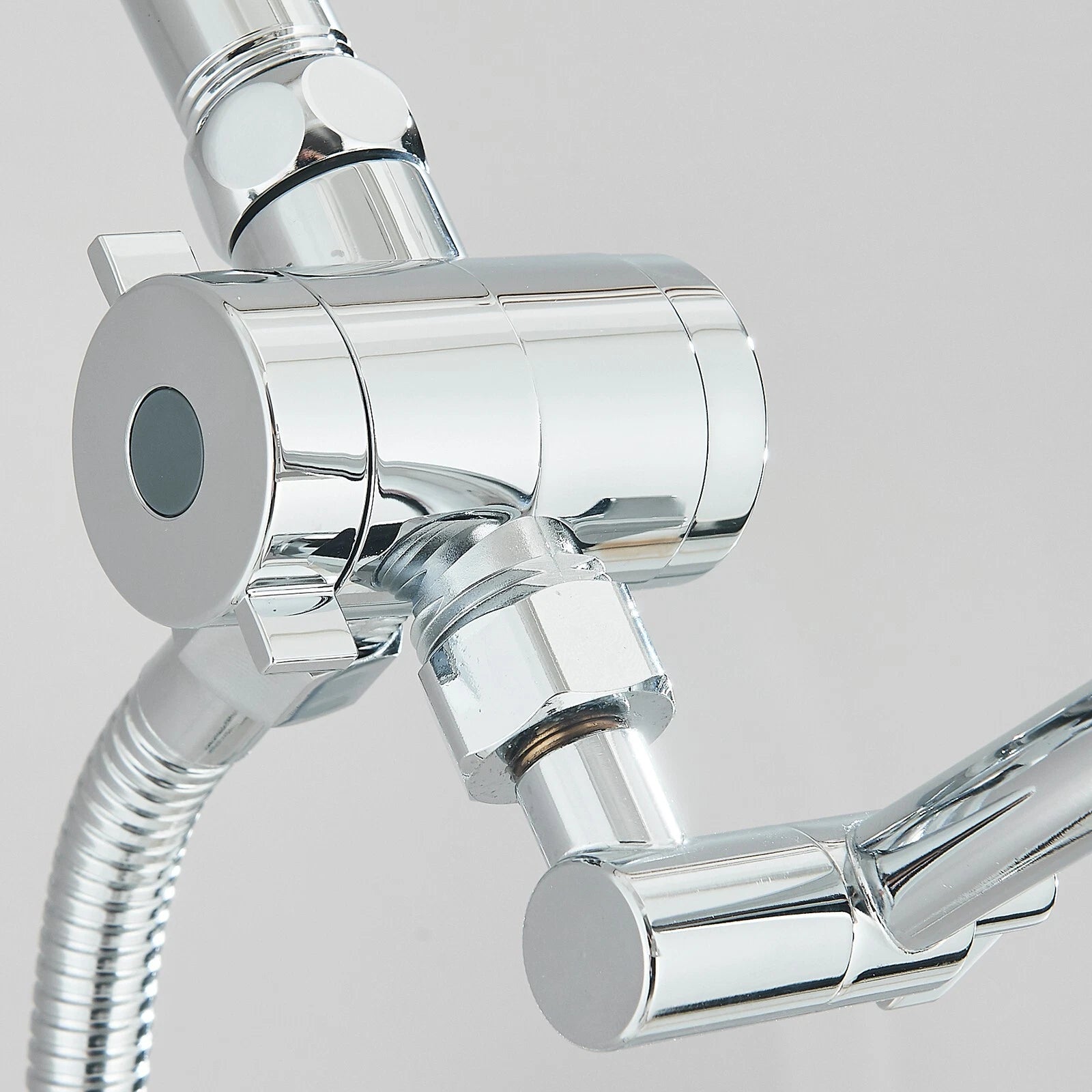 Chrome 8 Inch Rain Shower Head with Handheld Spray Combo. High Pressure. Adjustable Arm. - Fine Filters