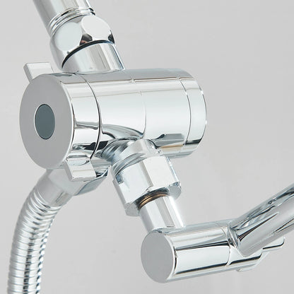 Chrome 8 Inch Rain Shower Head with Handheld Spray Combo. High Pressure. Adjustable Arm. - Fine Filters