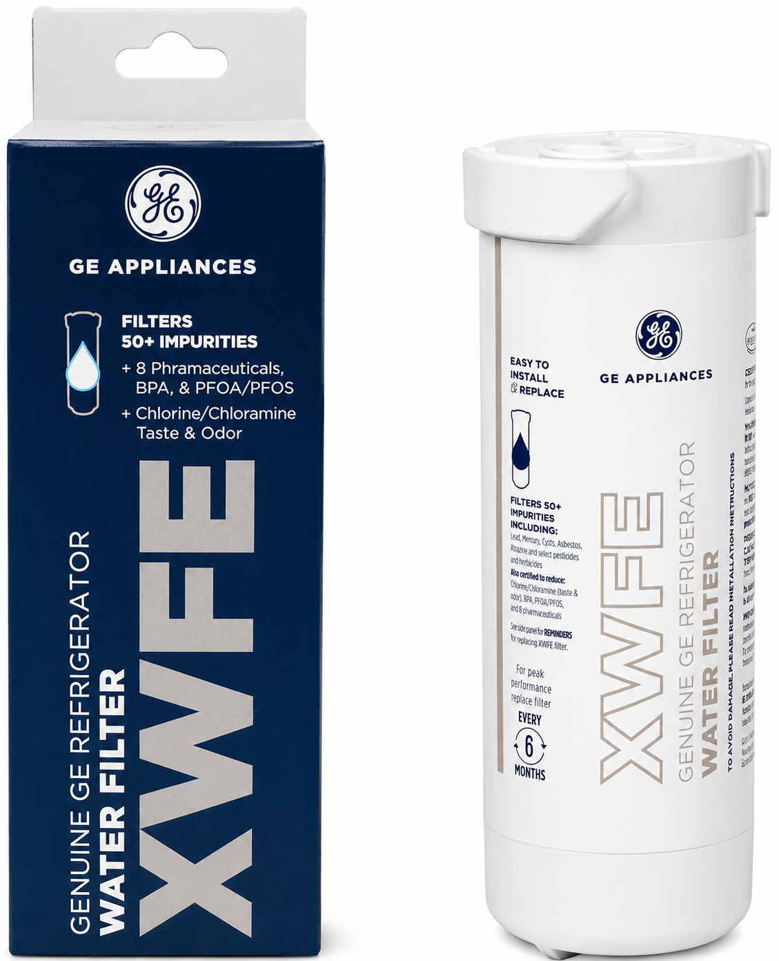 GE XWFE Refrigerator Water Filter, Genuine Replacement Filter