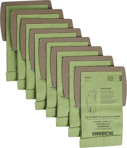 Oreck Vacuum Cleaner Bags for Buster B Canister Vacs, Pack of 8, Green