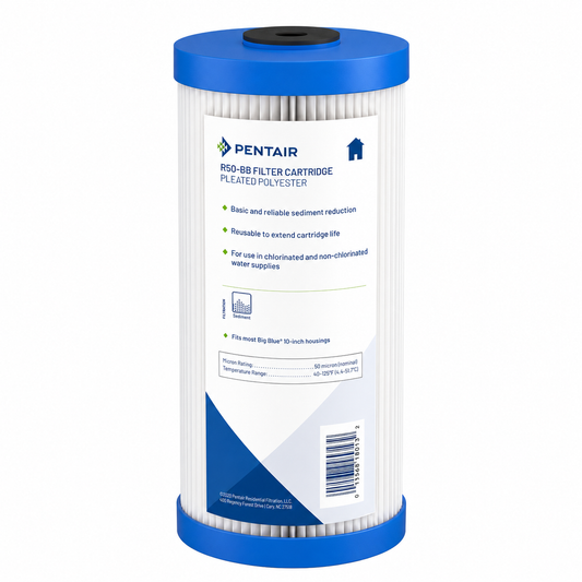 Pentek R50-BB Pleated Polyester Water Filter Cartridge – 50 Micron