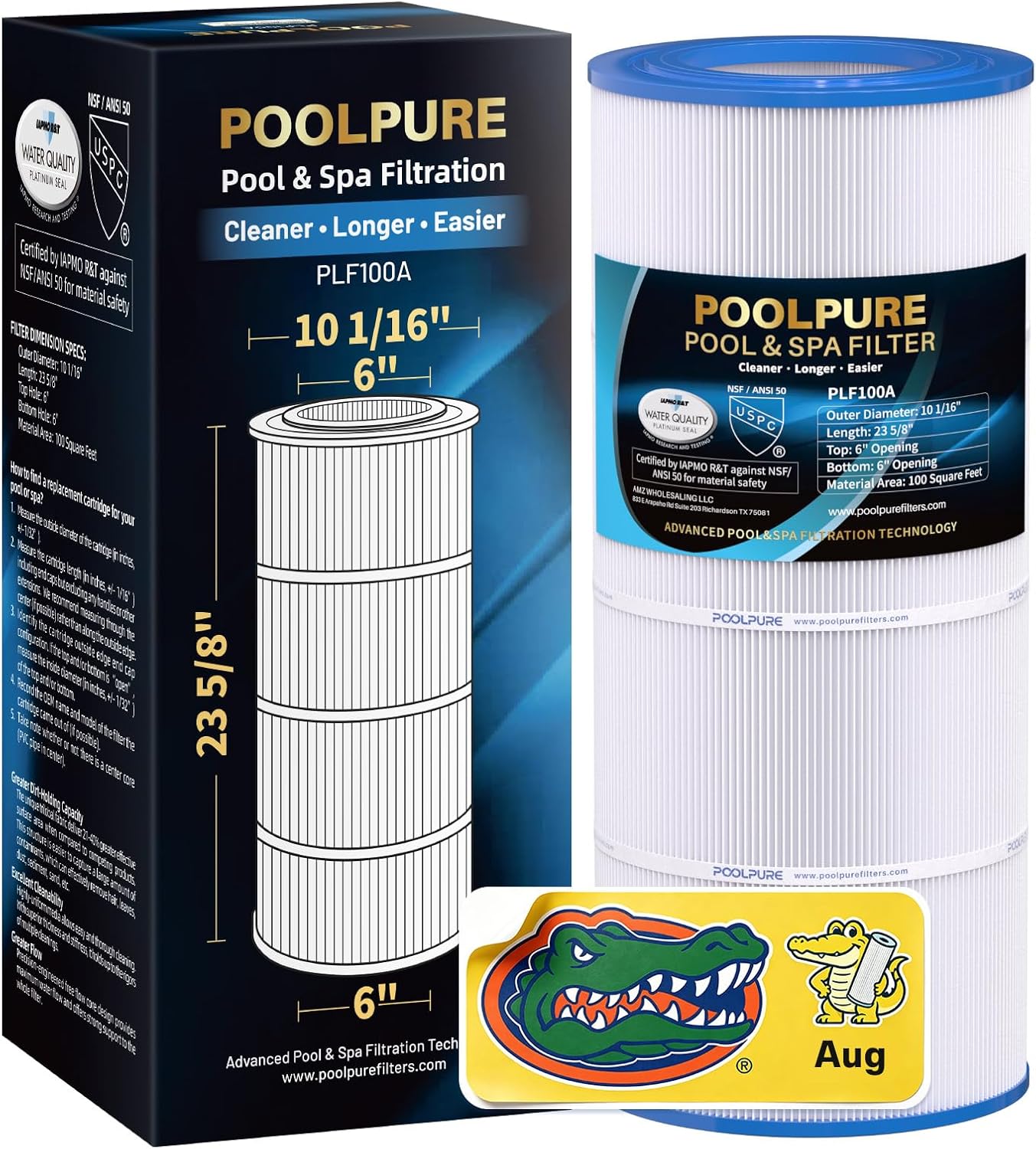 POOLPURE CC100 Pool and Spa Replacement Filter Cartridge 1Pack