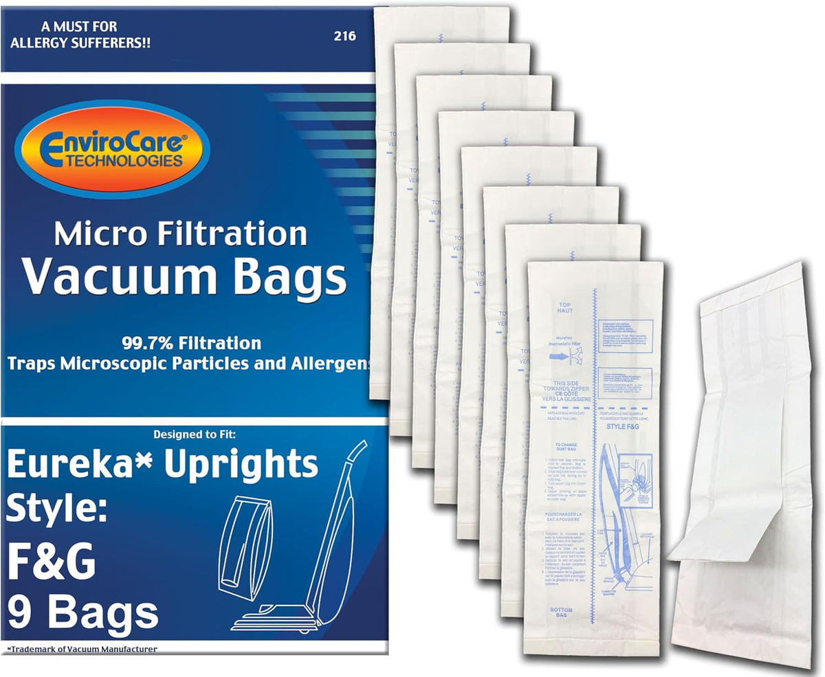 EnviroCare Micro Filtration Vacuum Bags for Eureka, Sanitaire, Kenmore & Westinghouse, 9 Pack