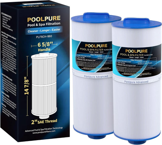 POOLPURE PLF6CH-960 Pool and Spa Filter Replacement 2 Pack