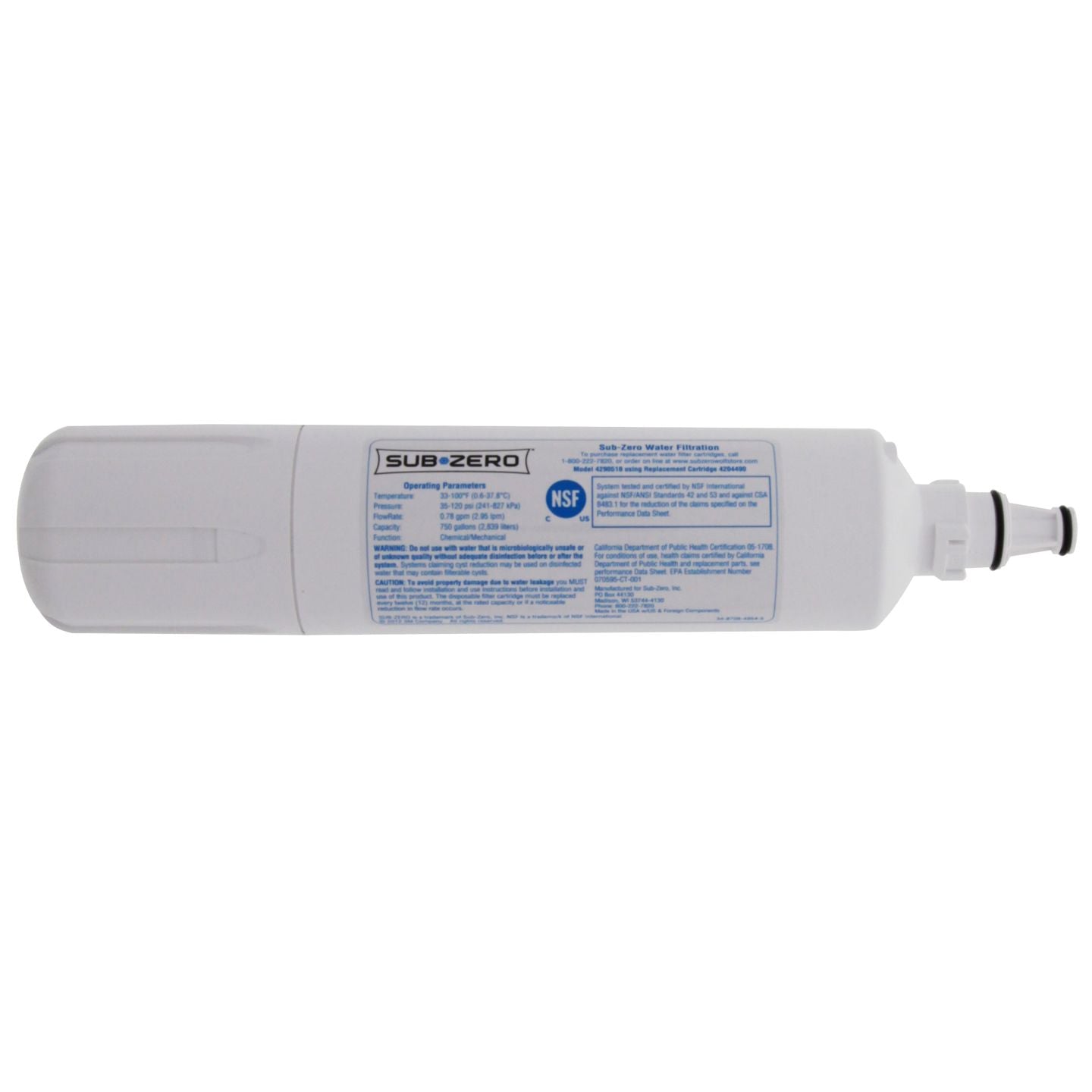 Sub-Zero 4204490 Water Filter Replacement - Fine Filters