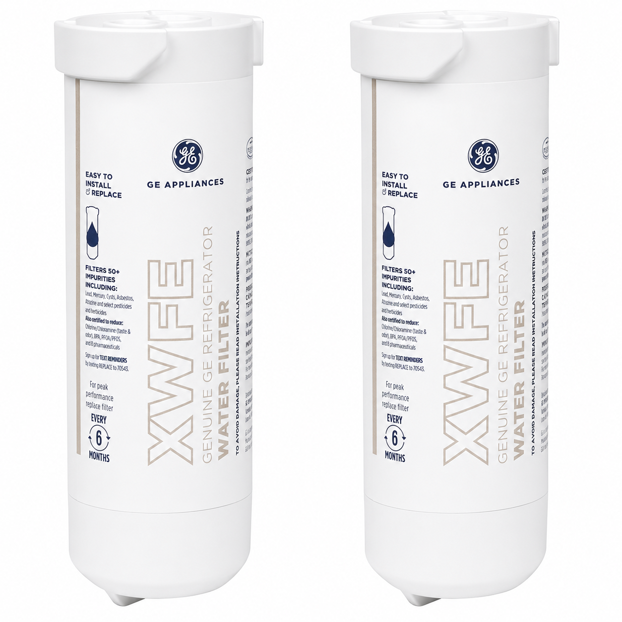 GE XWFE™ Refrigerator Water Filter, Genuine Replacement Filter, Pack of 2