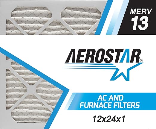 Aerostar Air Filter 12x24x1 MERV 13 AC Filter, HVAC, Furnace Filter