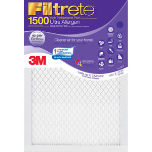 Filtrete 1500 Air Filter 3M Purple Furnace Virus Pet Dust & Ultra-Allergen - Fine Filters
