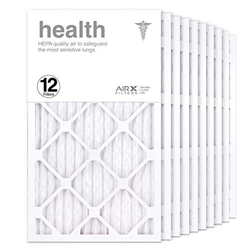 AIRx Filters 14x14x1 Air Filter MERV 13 Pleated HVAC AC Furnace Air Filter, Health 12-Pack, Made in the USA - Fine Filters