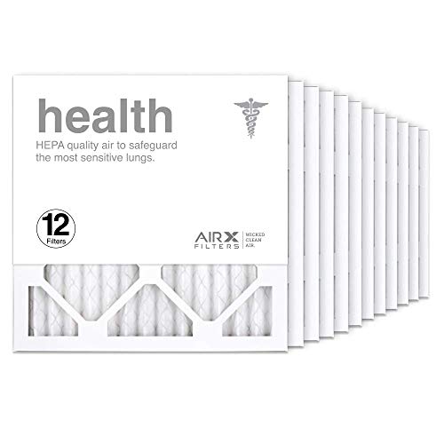 AIRx Filters 14x14x1 Air Filter MERV 13 Pleated HVAC AC Furnace Air Filter, Health 12-Pack, Made in the USA