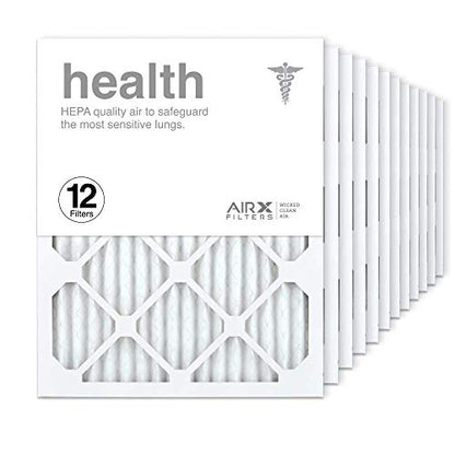 AIRx Filters 14x14x1 Air Filter MERV 13 Pleated HVAC AC Furnace Air Filter, Health 12-Pack, Made in the USA - Fine Filters