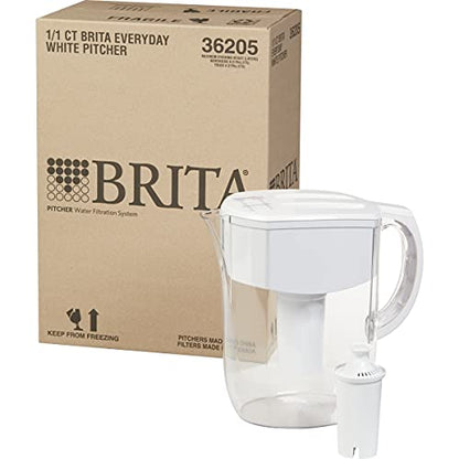 Brita Standard Everyday Water Filter Pitcher, White, Large 10 Cup, 1 Count - Fine Filters