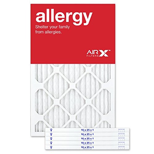 AIRx ALLERGY 14x14x1 MERV 11 Pleated Air Filter - Made in the USA - Box of 6 - Fine Filters