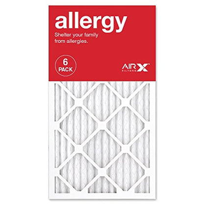 AIRx ALLERGY 14x14x1 MERV 11 Pleated Air Filter - Made in the USA - Box of 6 - Fine Filters