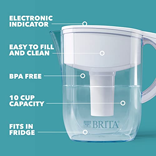 Brita Standard Everyday Water Filter Pitcher, White, Large 10 Cup, 1 Count - Fine Filters
