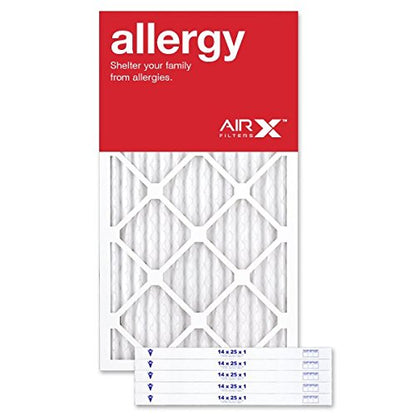 AIRx ALLERGY 14x14x1 MERV 11 Pleated Air Filter - Made in the USA - Box of 6 - Fine Filters