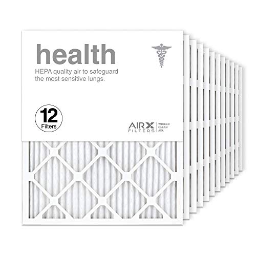 AIRx Filters 14x14x1 Air Filter MERV 13 Pleated HVAC AC Furnace Air Filter, Health 12-Pack, Made in the USA - Fine Filters